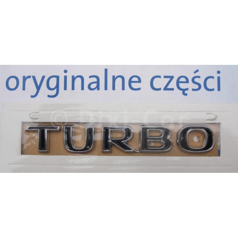 Napis ''TURBO'' na tył ASTRA J, IV (z czarnym)