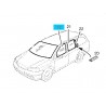 Szyba drzwi przednich prawych zielona GM 13205907 (Opel Astra G)