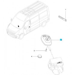 Nadajnik kluczyka (transponder + immobiliser z centralną blokadą drzwi) 3 przyciski GM 93165608 (Opel Movano B )