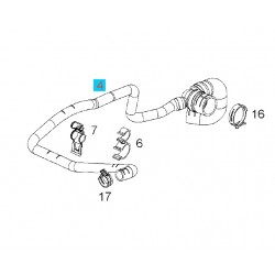 Przewód, wąż, wylotowy chłodnicy wody, trójnik GM13118272 (Opel Astra H, Zafira B 1.6 / 1.8)