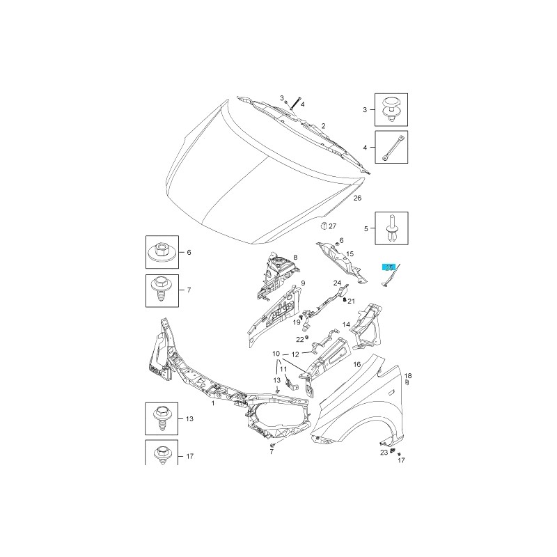 Listwa, wypraska przedniego błotnika prawa strona (czerń antracytowa) GM13232231 (Opel Corsa D)