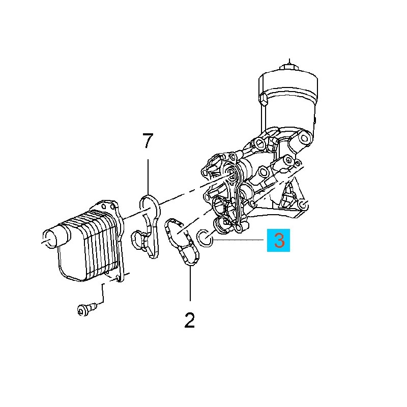 Pierścień uszczelniający obudowy filtra oleju GM55568536 (Adam, Astra J, Cascada, Corsa E, Insignia, Meriva B, Mokka, Zafira C)