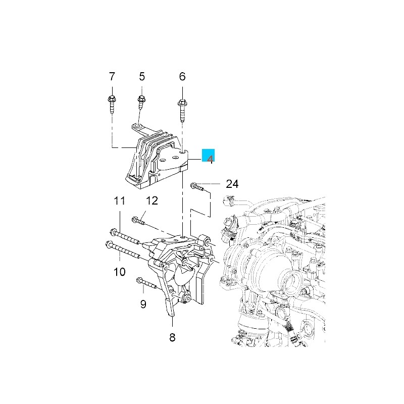 Mocowanie, poduszka silnika prawa GM13227717 (Opel Insignia 2.0)