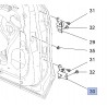 Zawias drzwi tylnych, dolny lewy YQ00224780 (Astra J, K, Ampera, Mokka, Zafira C)