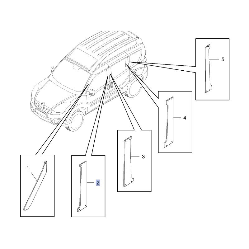 Listwa ozdobna drzwi przednich, lewa 95511982 (Combo D)