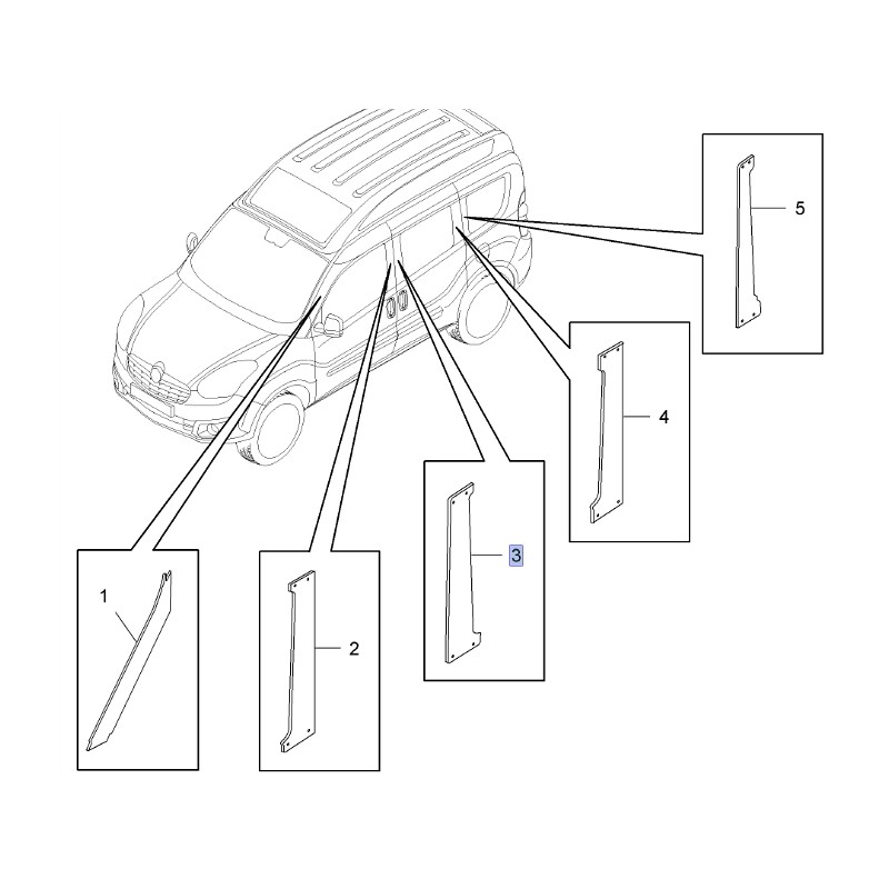 Listwa ozdobna drzwi tylnych, lewa 95511987 (Combo D)