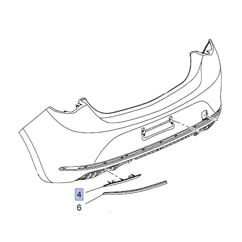 Odblask tylnego zderzaka, lewy 13370759 (Astra J Hatchback od 2013)