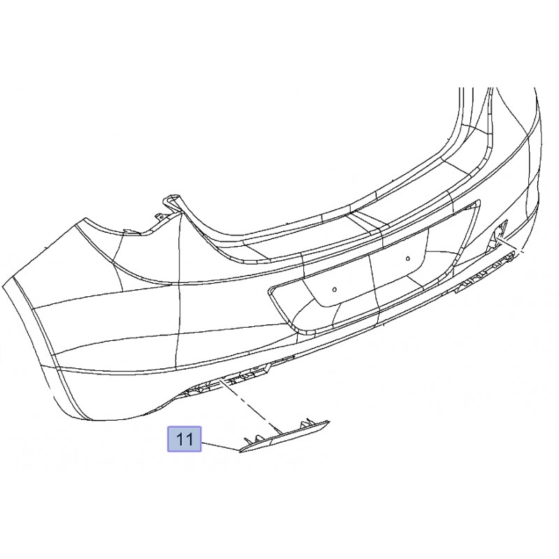 Odblask tylnego zderzaka, prawy 13262018 (Astra J Hatchback 5D do 2012)