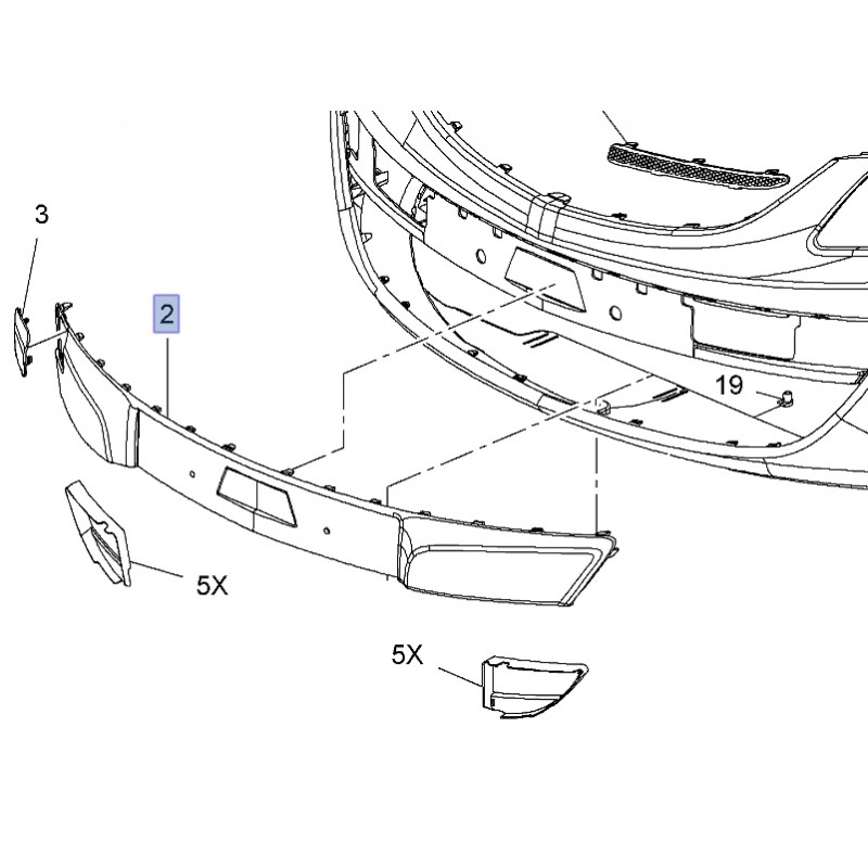 Listwa przedniego zderzaka 13344501 (Corsa D)