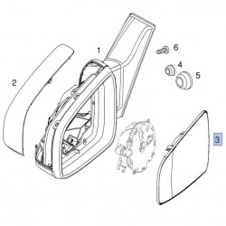 Szkło lusterka zewnętrznego 13162274 (Zafira B)