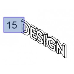 Napis emblemat ''DESIGN'' drzwi przednich 13318984 (Astra H, Agila A,B, Corsa C,D, Meriva A, Signum, Vectra C, Zafira B)