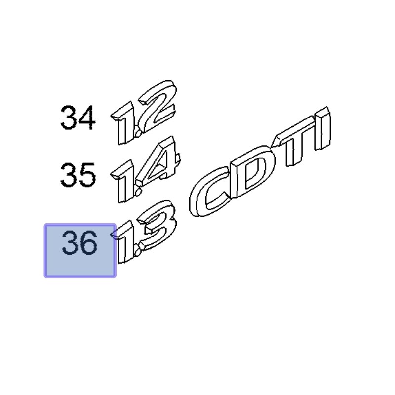 Napis, emblemat „1.3 CDTI” 93188812 (Corsa D)