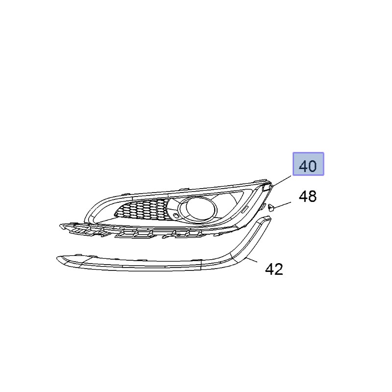 Ramka, kratka halogenu lewego 23175792 (Insignia od 2014)