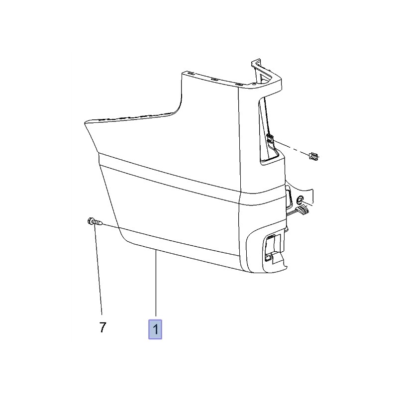 Panel lewy tylnego zderzaka 95517615 (Vivaro B)