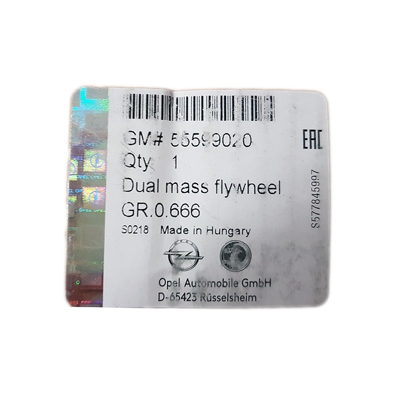 Koło zamachowe dwumasowe 55599020 (Astra J, Insignia A, Meriva B, Mokka, Zafira C)