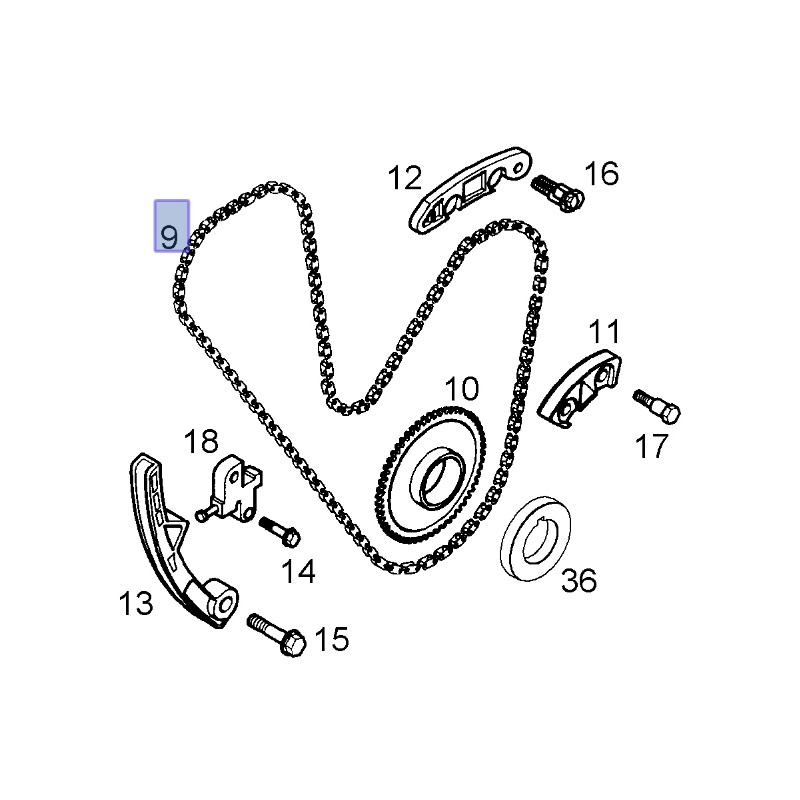 Łańcuch rozrządu 2.0, 2.2, 2.4 12645237 (Antara, Astra G, H, J, Insignia A, GT, Signum, Speedster, Vectra B, C, Zafira B)