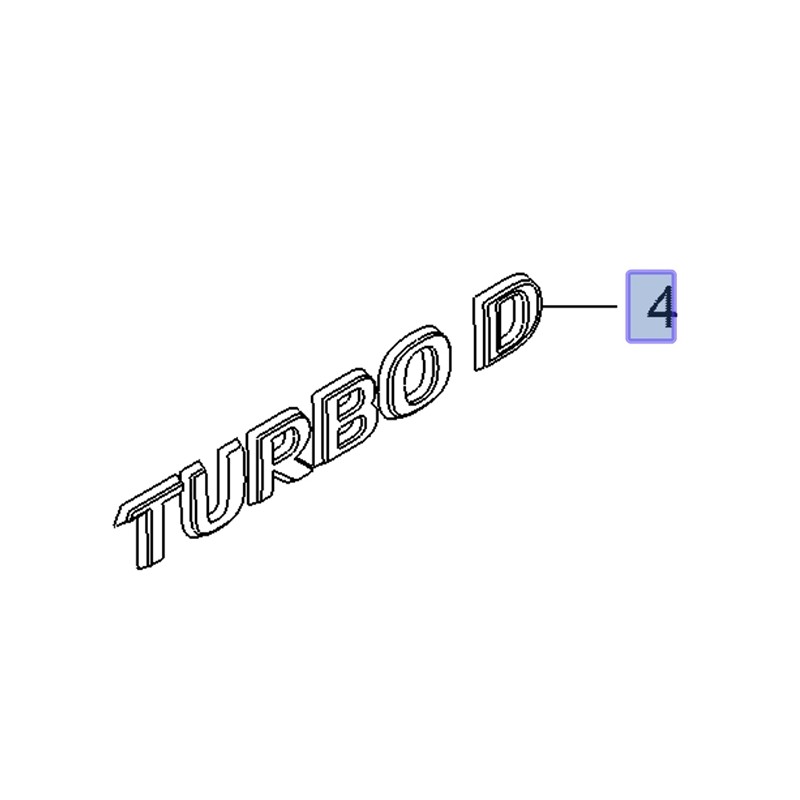 Emblemat, napis tylny TURBO D 93478191 (Combo E)