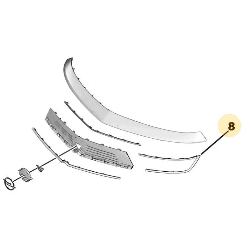 ASTROリリイベ Listwa atrapy grilla chrom 98399662XK (Astra L) - Sklep Porady