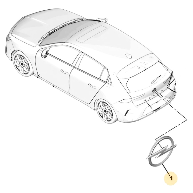 Emblemat, znak tylny OPEL 98438050XK (Astra L)