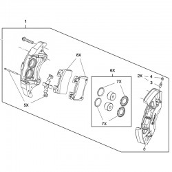 Komplet przedniego zacisku BREMBO, prawy 84314317 (Insignia B)